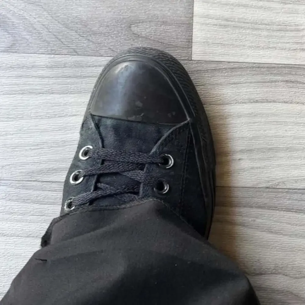 Vintage Y2K Converse All Star Low Top Black Monochrome Sneakers - Picture 2 of 4